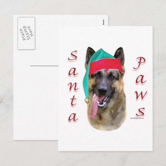 German Shepherd Santa Paws Feestdagenkaart (Voorkant / Achterkant)