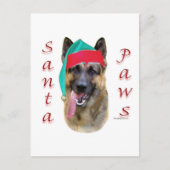 German Shepherd Santa Paws Feestdagenkaart (Voorkant)