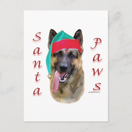 German Shepherd Santa Paws Feestdagenkaart (Voorkant)