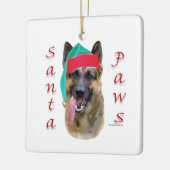 German Shepherd Santa Paws Keramisch Ornament (Links)