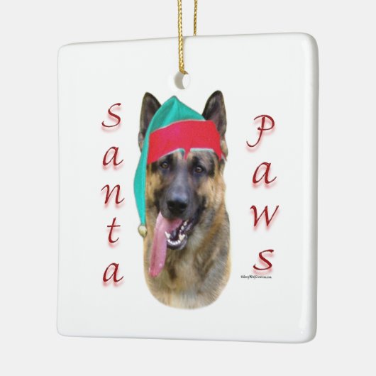 German Shepherd Santa Paws Keramisch Ornament (Links)