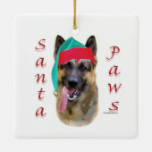 German Shepherd Santa Paws Keramisch Ornament (Achterkant)