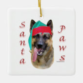 German Shepherd Santa Paws Keramisch Ornament (Voorkant)