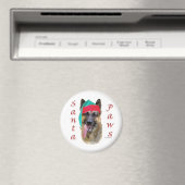 German Shepherd Santa Paws Magneet (Insitu (Vaatwasser))