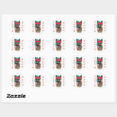 German Shepherd Santa Paws Ronde Sticker (Vel)