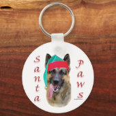 German Shepherd Santa Paws Sleutelhanger (Voorkant)