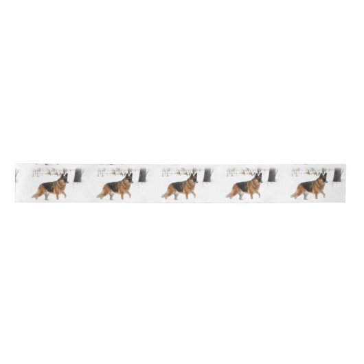 German Shepherd Satin Ribbon Satijnen Lint (Voorkant)