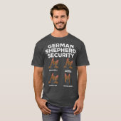 German Shepherd Security Funny K9 Pet Hondenliefhe T-shirt (Voorkant volledig)