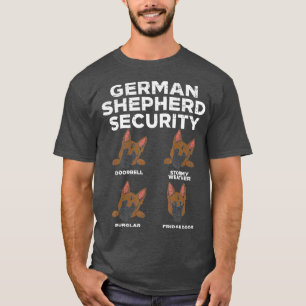German Shepherd Security Funny K9 Pet Hondenliefhe T-shirt