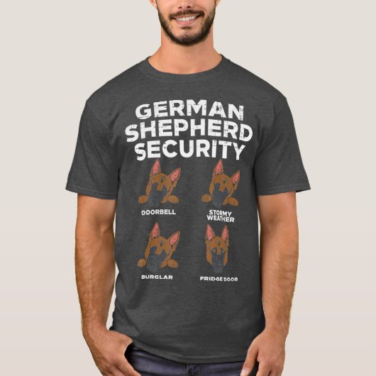 German Shepherd Security Funny K9 Pet Hondenliefhe T-shirt (Voorkant)