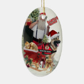 GERMAN SHEPHERD Service Dog Santa's Helper Keramisch Ornament (Rechts)