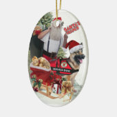 GERMAN SHEPHERD Service Dog Santa's Helper Keramisch Ornament (Links)