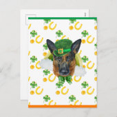 German Shepherd Shamrock St. Patricks Day Feestdagenkaart (Voorkant / Achterkant)