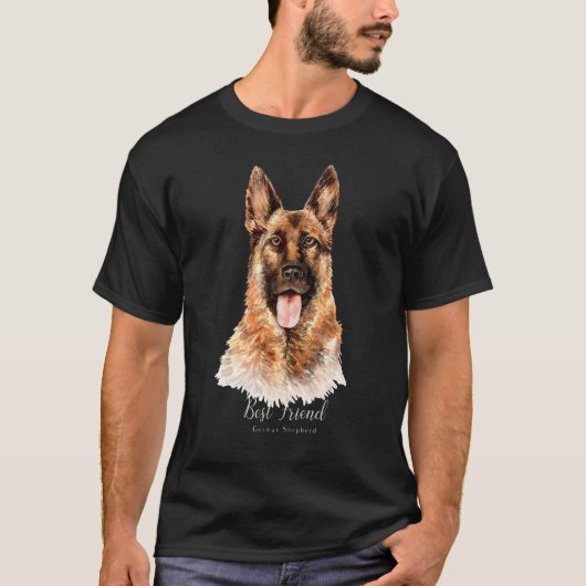 German Shepherd Sharp Dog T-shirt (Voorkant)