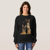 German Shepherd Shepard Dog mam Dad Love Pet 8 Trui (Voorkant volledig)