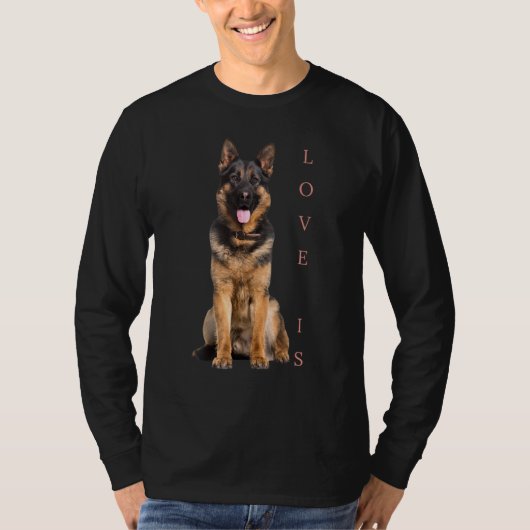 German Shepherd Shepard Dog mam Dad Love Pet Puppy T-shirt (Voorkant)