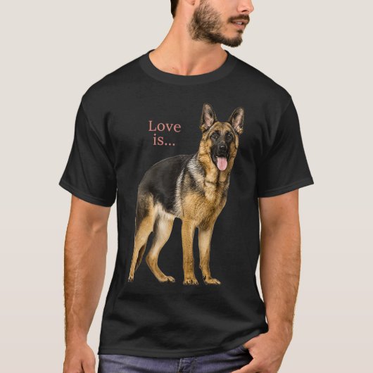 German Shepherd  Shepard Dog Mom Dad Love Pet T-shirt (Voorkant)