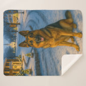 German Shepherd Sherpa Blanket Sherpa Deken (Voorkant (horizontaal))