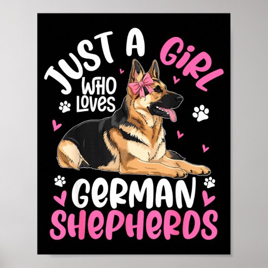 German Shepherd Shirt For Girls Women German Sheph Poster (Voorkant)