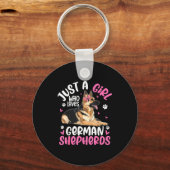 German Shepherd Shirt For Girls Women German Sheph Sleutelhanger (Voorkant)