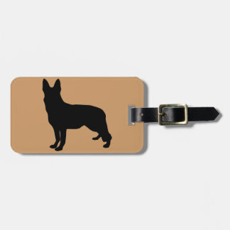German Shepherd Silhouette Bagagelabel