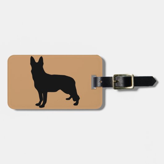 German Shepherd Silhouette Bagagelabel (Voorkant horizontaal)