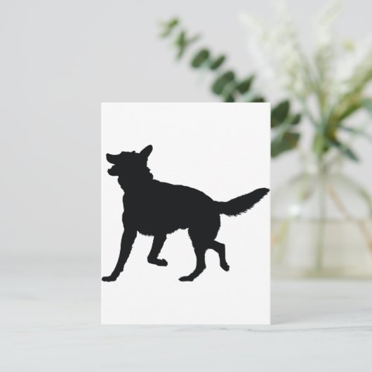German Shepherd Silhouette Briefkaart (Staand voorkant)