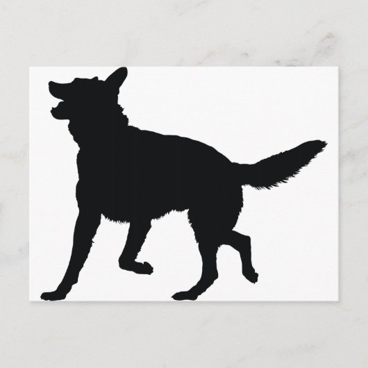 German Shepherd Silhouette Briefkaart (Voorkant)