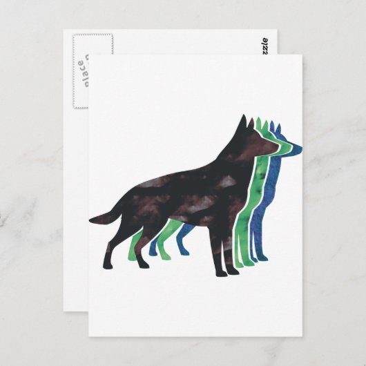 German Shepherd Silhouette Briefkaart (Voorkant / Achterkant)