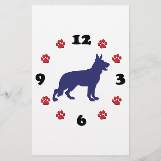 German Shepherd Silhouette Briefpapier (Voorkant)