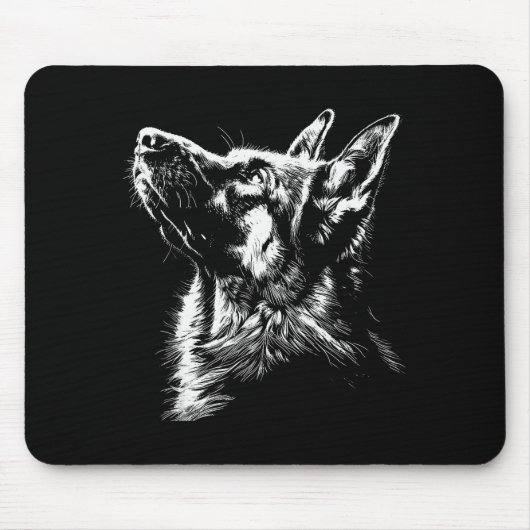 German Shepherd Silhouette Graphic German Shepherd Muismat (Voorkant)