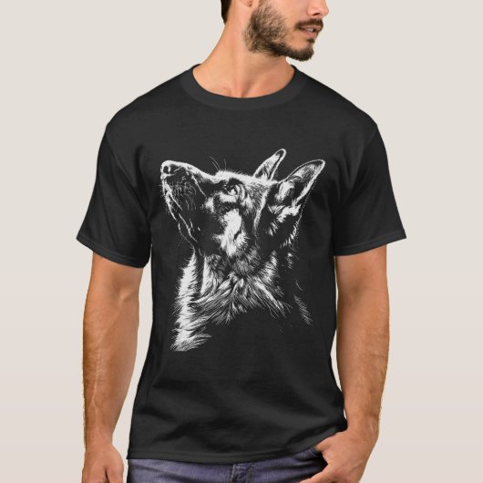 German Shepherd Silhouette Graphic German Shepherd T-shirt (Voorkant)