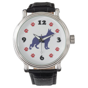 German Shepherd Silhouette Horloge