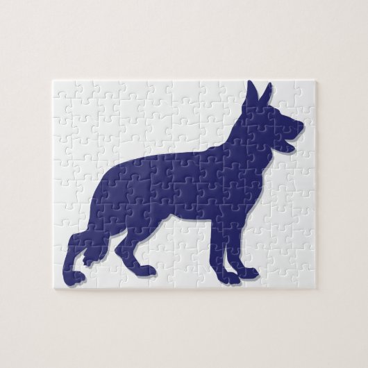 German Shepherd Silhouette Legpuzzel (Horizontaal)