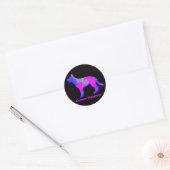 German Shepherd Silhouette Pink&Blue Ronde Sticker (Envelop)