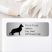 German Shepherd Silhouette Return Address Etiket (Insitu)