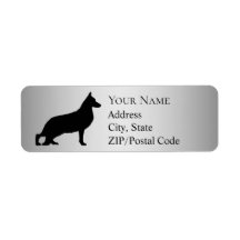 German Shepherd Silhouette Return Address