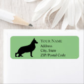 German Shepherd Silhouette Return Address Etiket (Insitu)