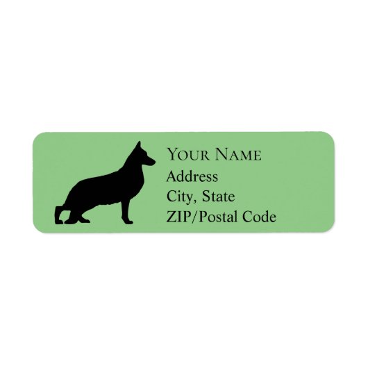 German Shepherd Silhouette Return Address Etiket (Voorkant)