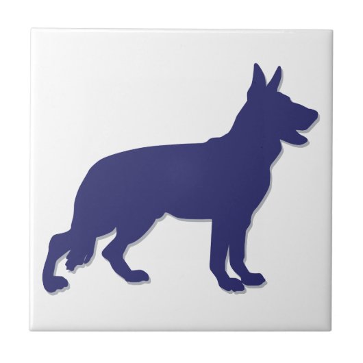 German Shepherd Silhouette Tegeltje (Voorkant)