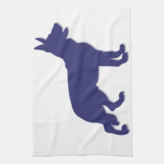 German Shepherd Silhouette Theedoek (Verticaal)