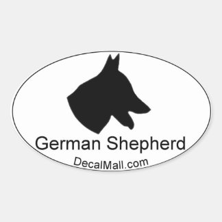 German Shepherd Silhouette Window Decal Ovale Sticker