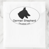 German Shepherd Silhouette Window Decal Ovale Sticker (Tas)