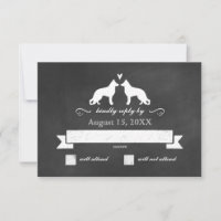 German Shepherd Silhouettes Bruiloft RSVP Antwoord