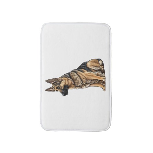 German Shepherd Sitting Badmat (Voorkant Verticaal)