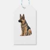 German Shepherd Sitting Cadeaulabel (Voorkant)