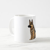 German Shepherd Sitting Koffiemok (Voorkant links)