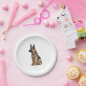 German Shepherd Sitting Papieren Bordje (Feest)