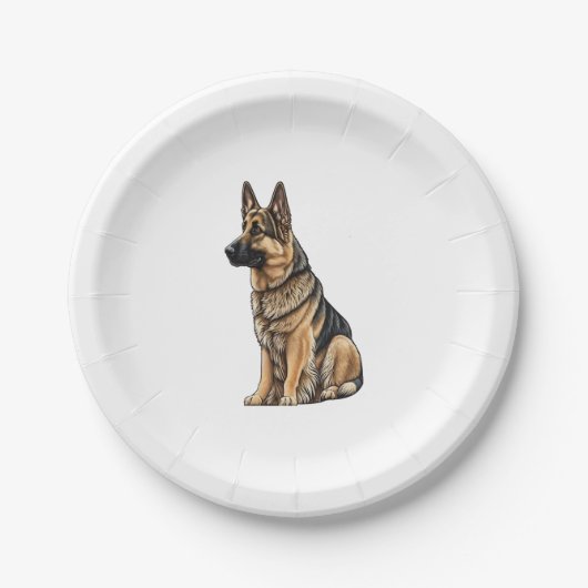 German Shepherd Sitting Papieren Bordje (Voorkant)