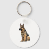 German Shepherd Sitting Sleutelhanger (Voorkant)